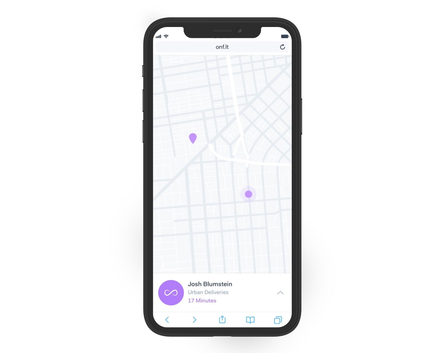 Onfleet's real-time driver tracking for customers