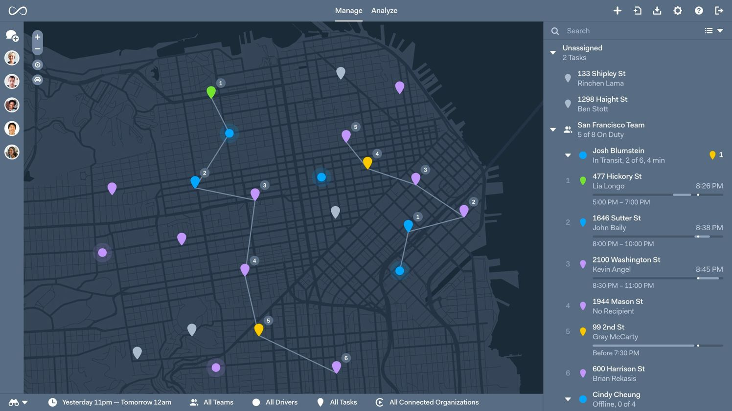 Onfleet’s route optimization engine factors time, location, capacity and traffic to provide the most efficient multi-stop delivery routes.